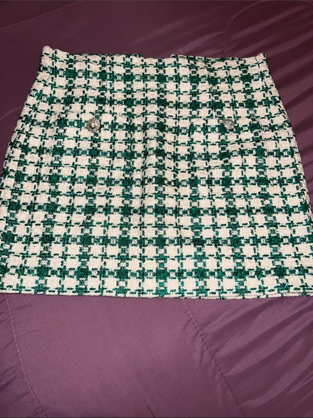 Zara Tweed Houndstooth Skirt - S